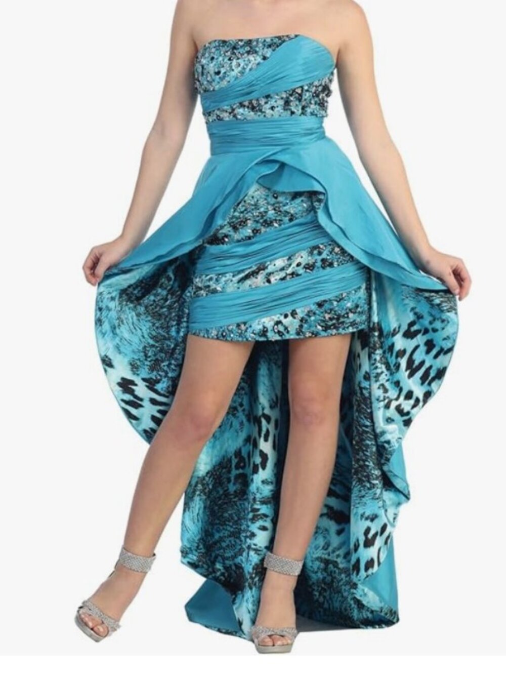 May Queen Couture Printed Ball Gown – Formal Prom Dress – Size 12